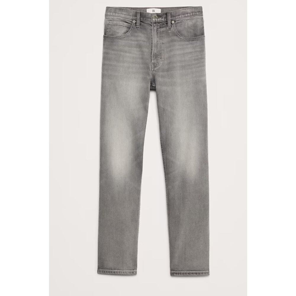 NWT Banana Republic Jeans Mens 38x34 Authentic Straight Light Gray Wash‎ Denim